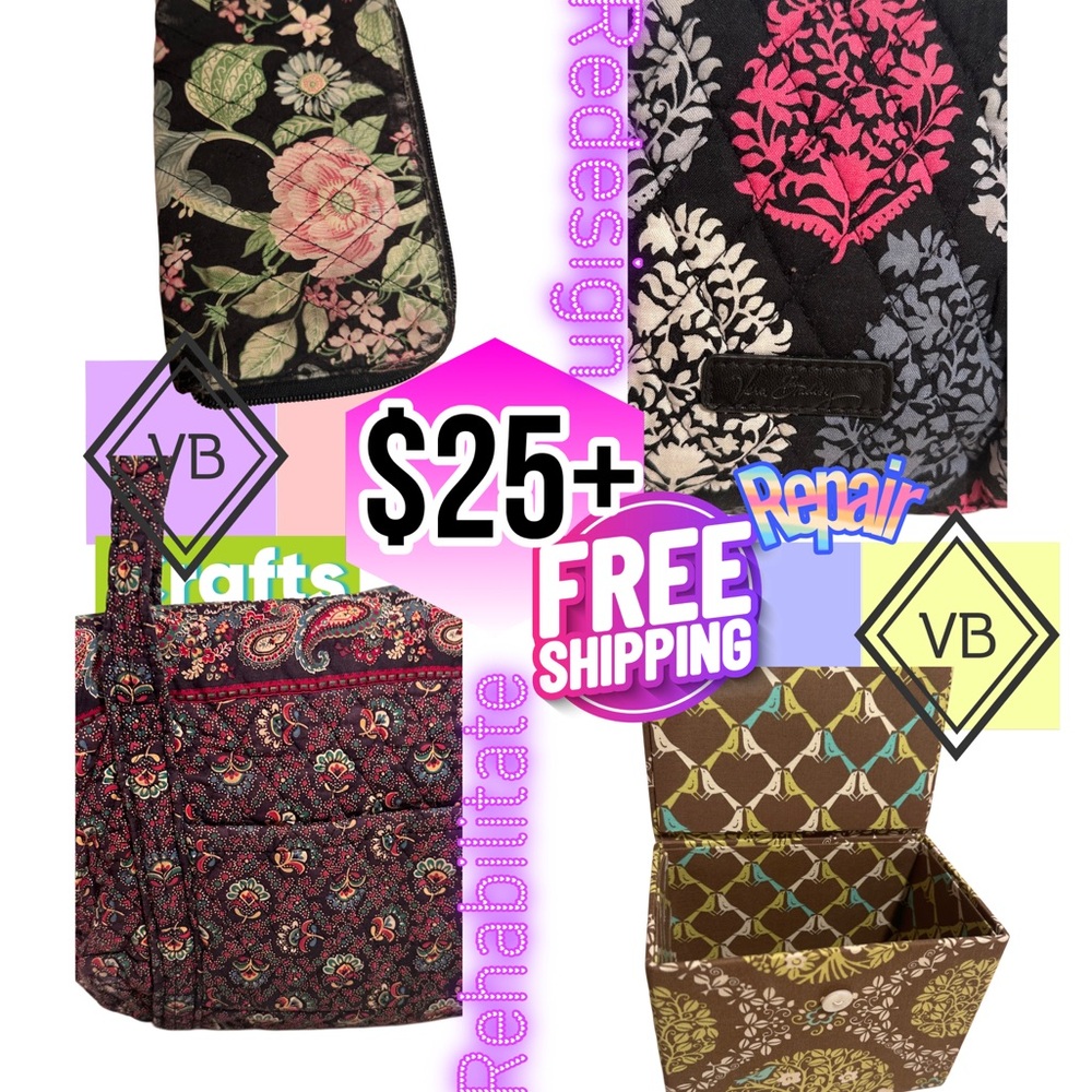 Vera Bradley Bundle Lot (4) Good & Fair Fun Mix for Collectors & Artsy Crafters